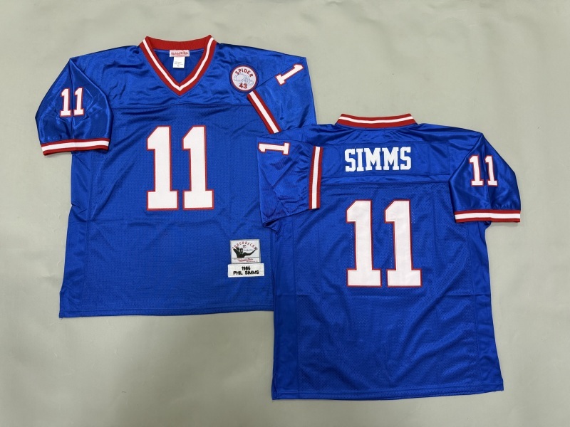 Men 2025 New York Giants #11 Simms blue Throwback Limited NFL Jersey style 001->new york giants->NFL Jersey